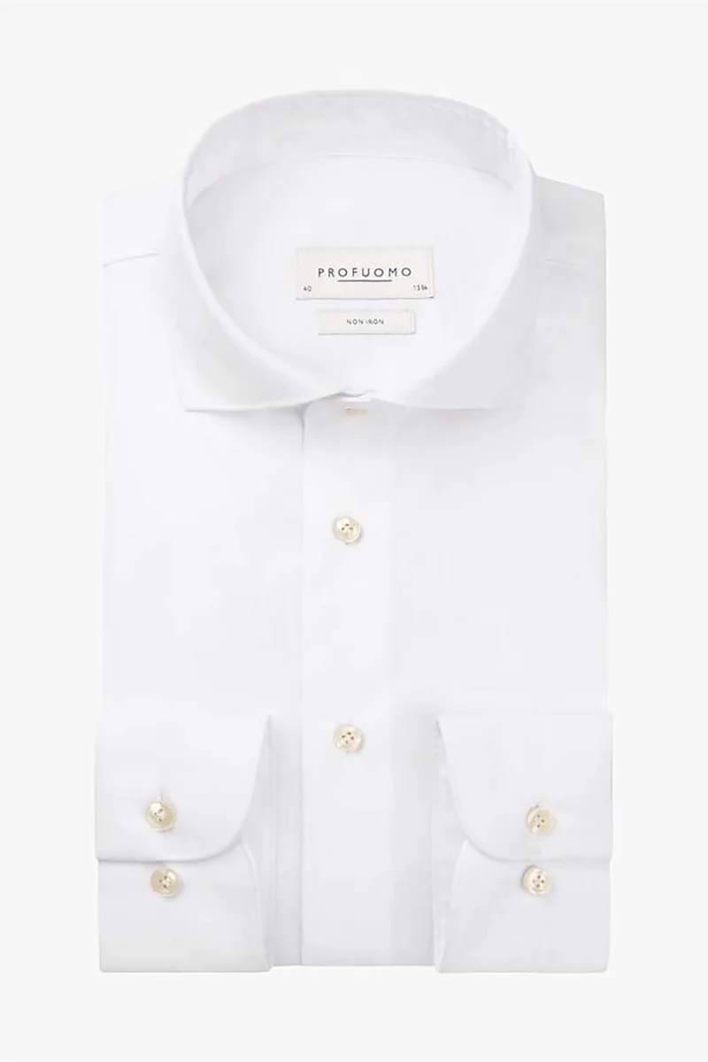 Profuomo ανδρικό πουκάμισο μονόχρωμο Slim Fit - PP2H00010A Λευκό