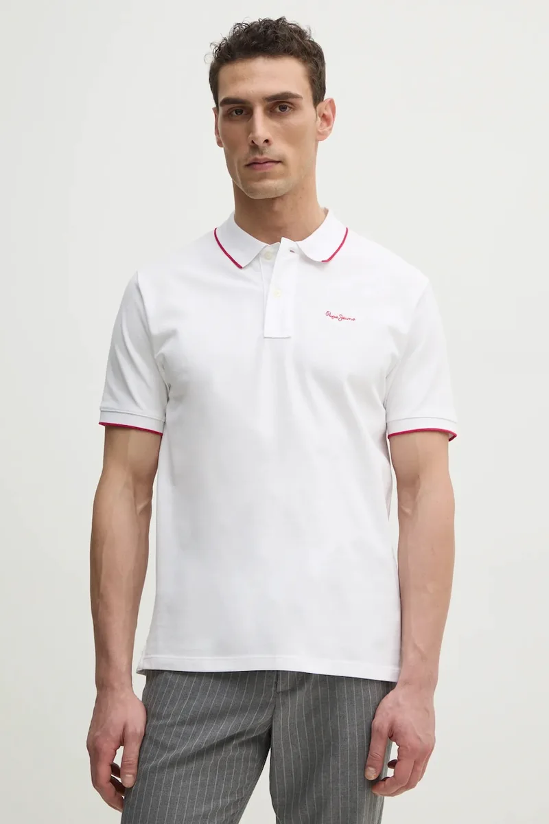 Pepe Jeans Βαμβακερό μπλουζάκι πόλο Pepe Jeans Hans