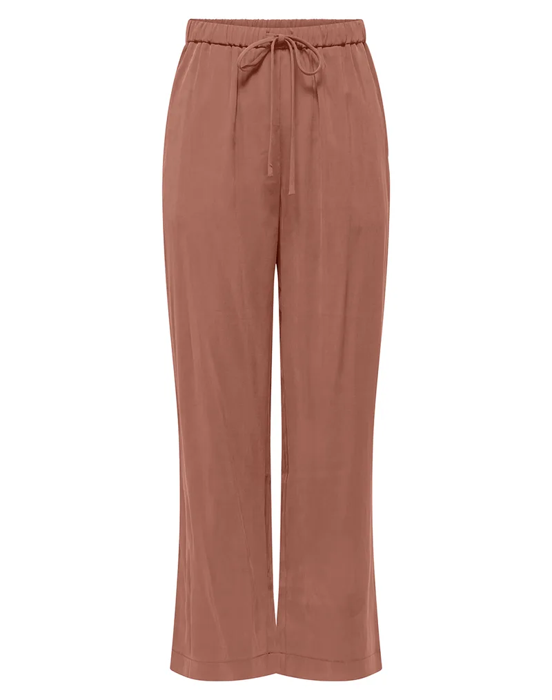 ONLY ONLMADELI OAKLYN LONG PULL UP PANTS WVN 15371523-Aragon Firebrick