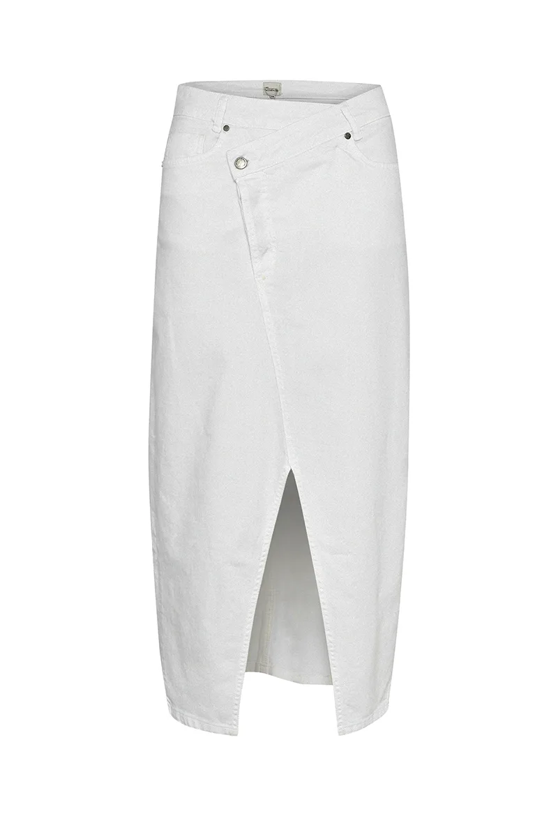 ΓΥΝΑΙΚΕΙΑ ΦΟΥΣΤΑ MY ESSENTIAL TAMPA WRAP DENIM MIDI ΜΗΚΟΣ ΛΕΥΚΟ