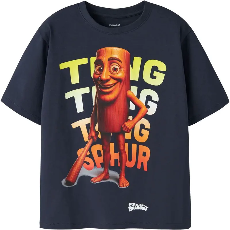 T-SHIRT NAME IT NKMARTURO BRAINR 13260402 ΣΚΟΥΡΟ ΜΠΛΕ (158-164CM)-(13-14 ΕΤΩΝ)