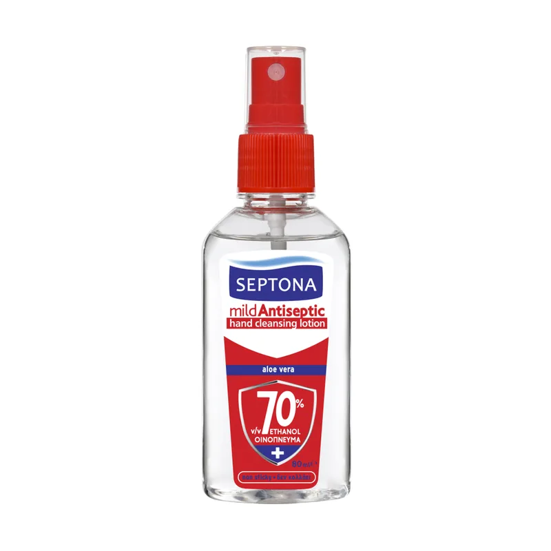 Septona Αντισηπτική Λοσιόν Spray Με Αιθυλική Αλκοόλη 70% Antibacterial 80ml