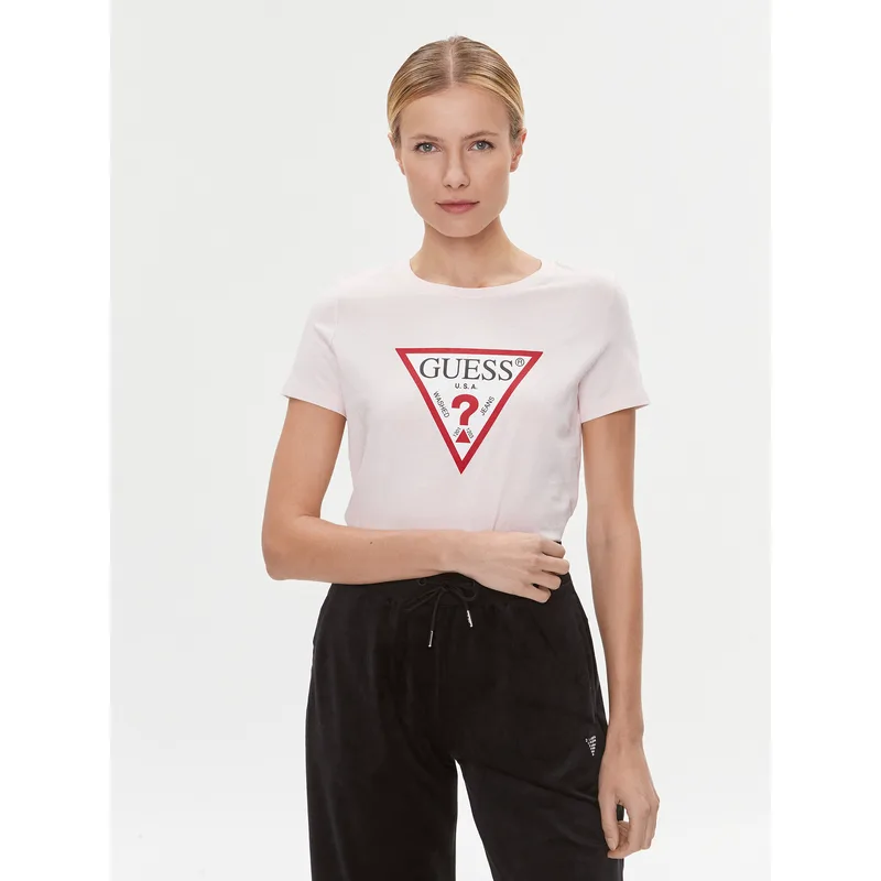 Guess T-Shirt W1YI1B I3Z14 Ροζ Slim Fit