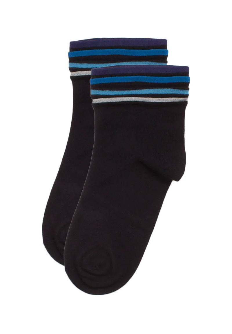 Κάλτσες γυναικείες Modal Pro Socks Soft ημίκοντες Colors 28603-Μαύρο-Μπλε