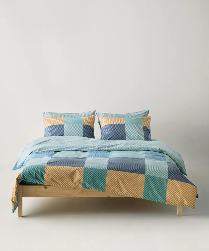 Σετ Σεντόνια Μονά 3 Τεμαχίων Kentia Tetra Mint Green- Ciel- Ochre- Blue- Grey 160x270