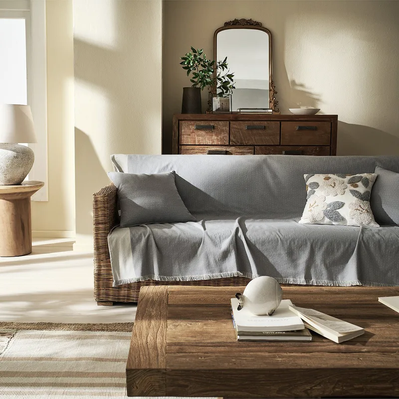 Ριχτάρι Τετραθέσιου Gofis Home Rukia Sky Grey /Water Grey 269 170x350