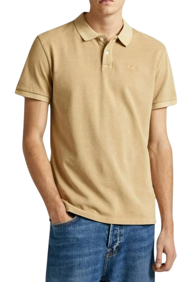 Μπλούζα Polo Pepe Jeans Drop 0 New Oliver Gd PM542099-858-KHAKI BEIGE Ανδρικό