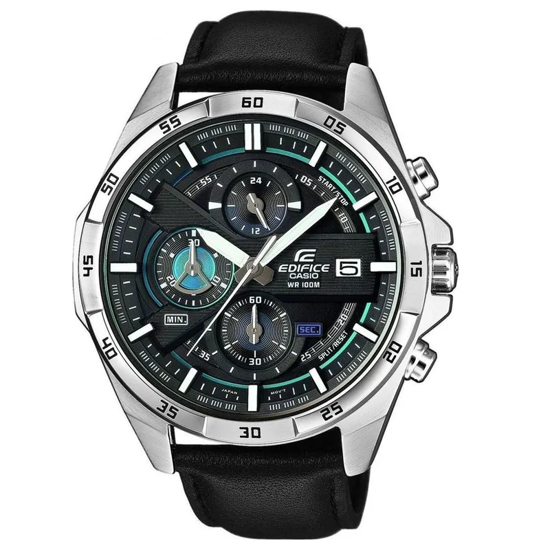 CASIO Edifice Black Leather Chronograph EFR-556L-1AVUEF