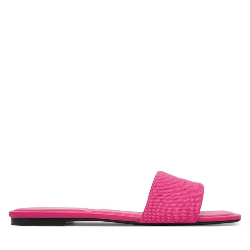 Παντόφλες Calvin Klein Square Flat Sndl Canvas Hw HW0HW03129 Ροζ