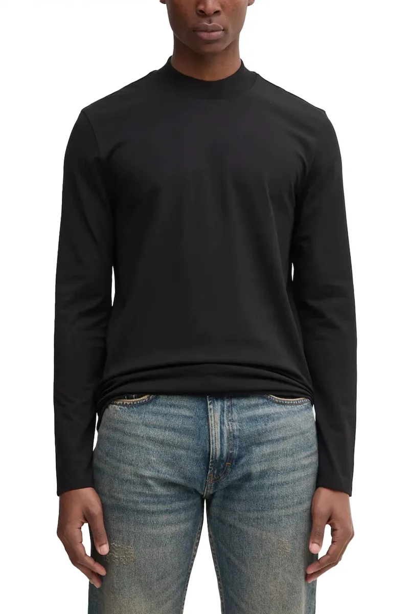 HUGO T-SHIRT DIMERSOLO SLIM FIT ΜΑΥΡΟ