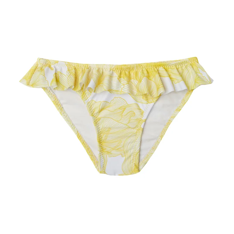 GIRL'S SWIM BOTTOM FLOWERS YELLOW