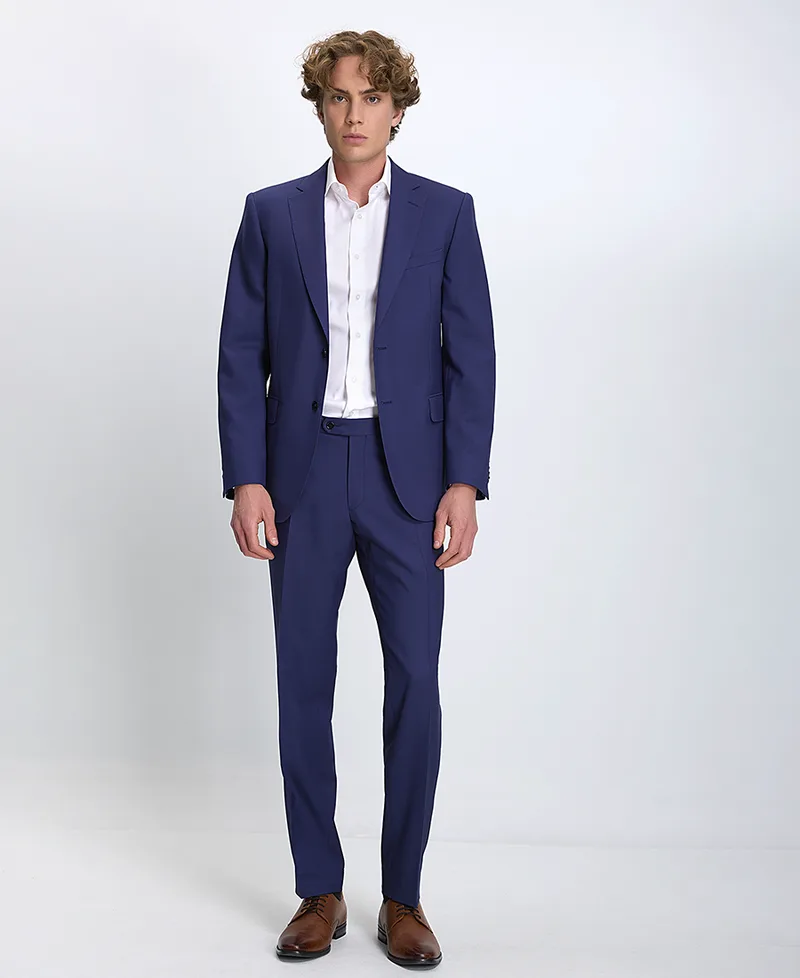 Kaiser Hoff Ανδρικό Κοστούμι Slim Fit Από Superfine Wool Μπλε