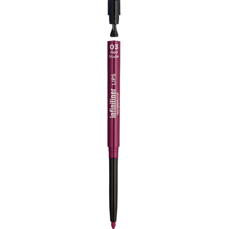 Mon Reve Infiniliner Lips Waterproof Αδιάβροχο Μολύβι Χειλιών με Λεπτή Μύτη Μακράς Διάρκειας του Προσφέρει Έντονο Χρώμα & Παραμένει Σταθερό για Ώρες 0,3g - 03 Red Nude