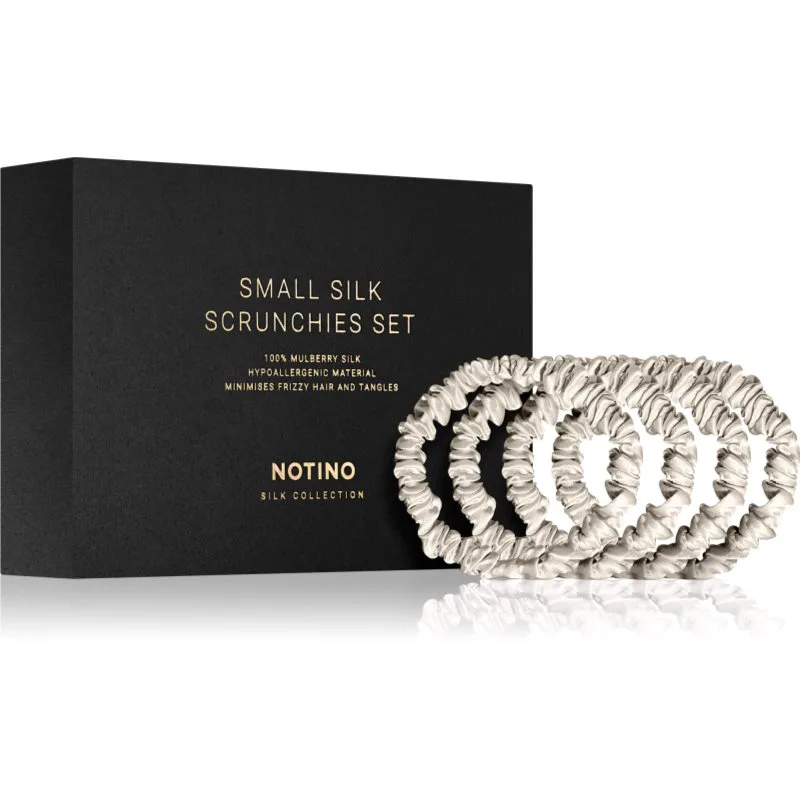 Notino Silk Collection Small Scrunchie Set σετ μεταξωτά λαστιχάκια για τα μαλλιά απόχρωση Cream