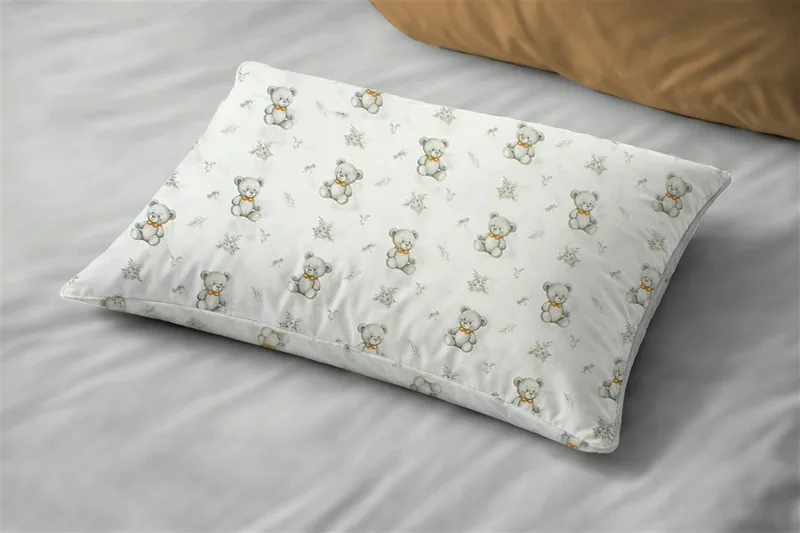 Βρεφική Μαξιλαροθήκη Dimcol Newborn Bear 717 35x45 White-Grey