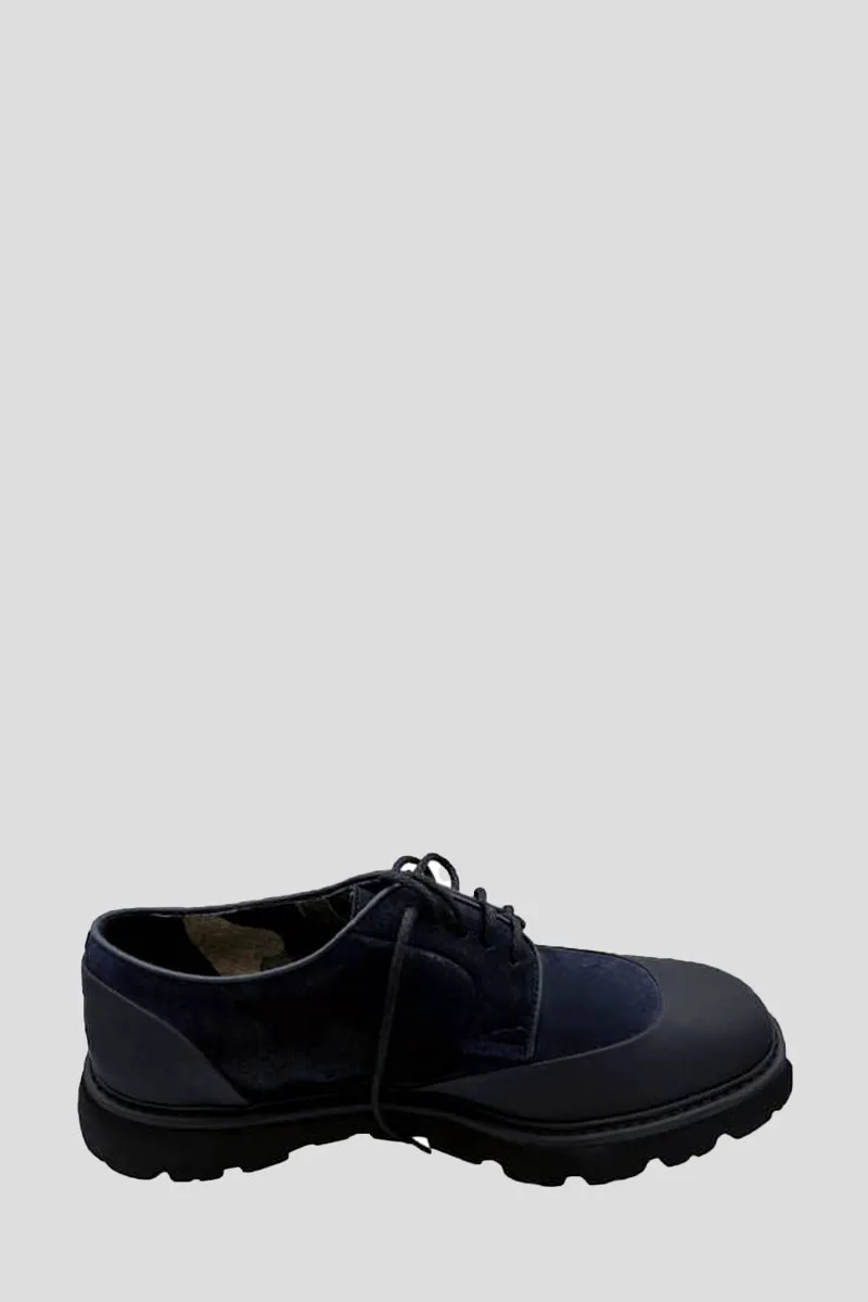 DOUCAL'S Ανδρικό Μπλε Suede Lace-Up Shoes