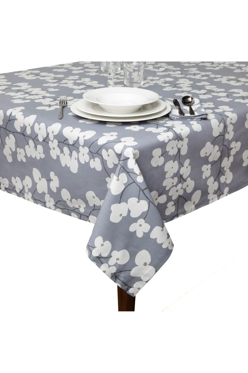 Coincasa τραπεζομάντηλο με floral print 160 x 300 cm - 000493008 Γκρι Γαλάζιο