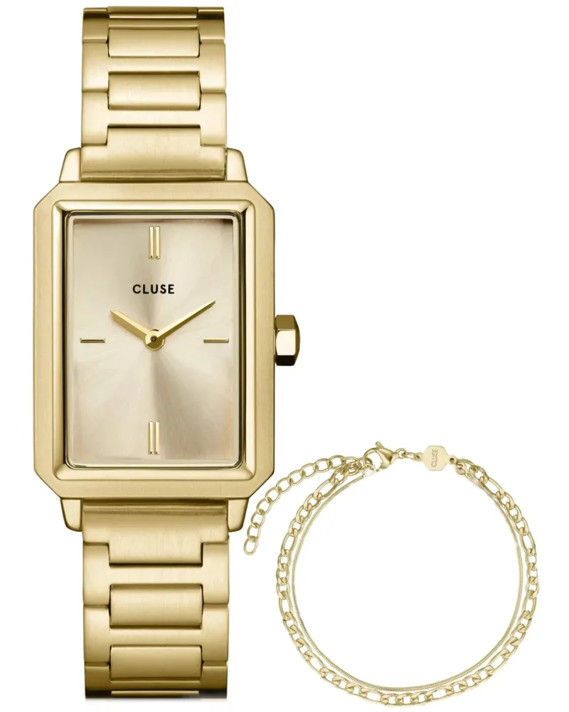 CLUSE Fluette Gift Set - CG11507, Χρυσό case with Stainless Steel Bracelet