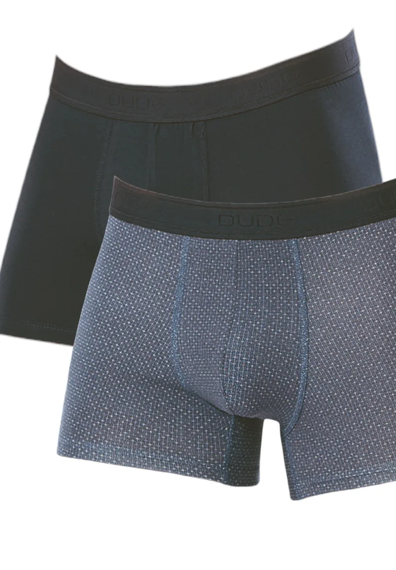 Boxer ανδρικά βαμβακερά 4DUDE Dots σε οικονομική συσκευασία 2 τεμαχίων DD1406-Μπλε