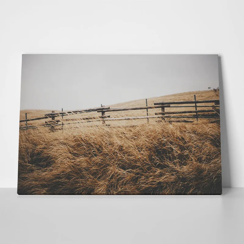 Πίνακας σε Καμβά RUSTIC FARMHOUSE FENCE 2
