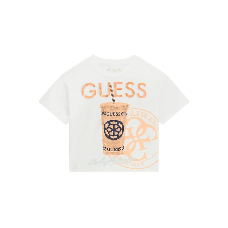 Guess T-Shirt J6GI06 K6YW4 Λευκό Relaxed Fit