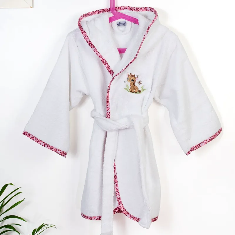 Βρεφικό Μπουρνούζι Dimcol Giraffe 172 White-Pink No02 No02