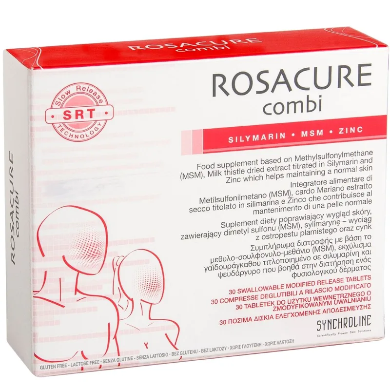 Synchroline Rosacure Combi Συμπλήρωμα Διατροφής που Συμβάλει στη Διατήρηση της Φυσιολογικής Κατάστασης του Δέρματος 30 Δισκία