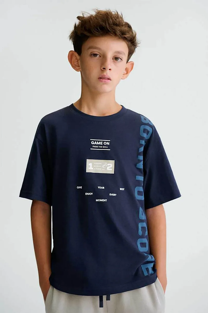 Mayoral παιδική μπλούζα με print - 6034-S26 Μπλε Σκούρο