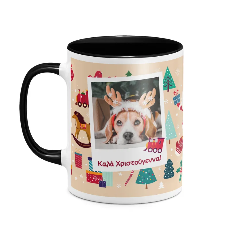 Neutral Xmas Pattern -Κούπα - Μαύρο - Μαγική