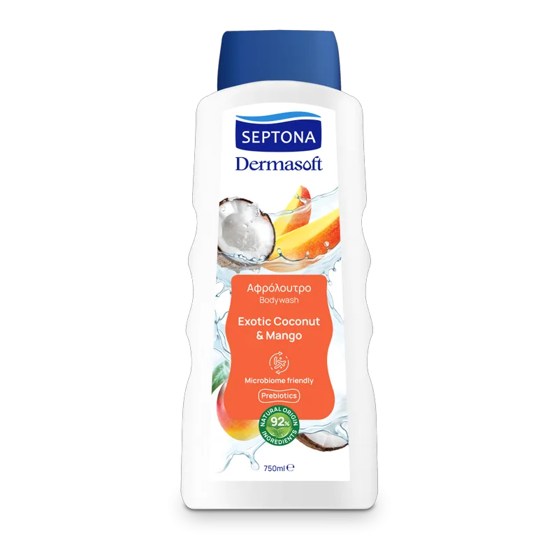 Septona Dermasoft Αφρόλουτρο Ενηλίκων Exotic Coconut & Mango 750ml