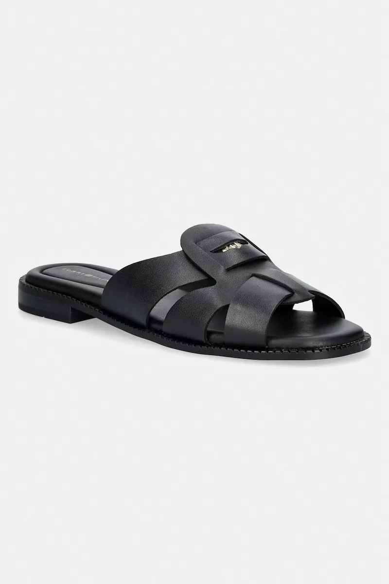 Tommy Hilfiger σαγιονάρες γυναικείες δερμάτινες COIN LEATHER SANDAL