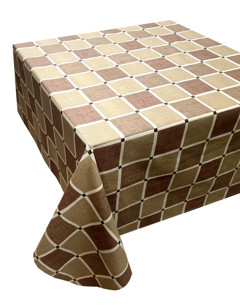 Τραπεζομάντηλο ΚΟΜΒΟΣ Καρό Design-2 Olive 140x180