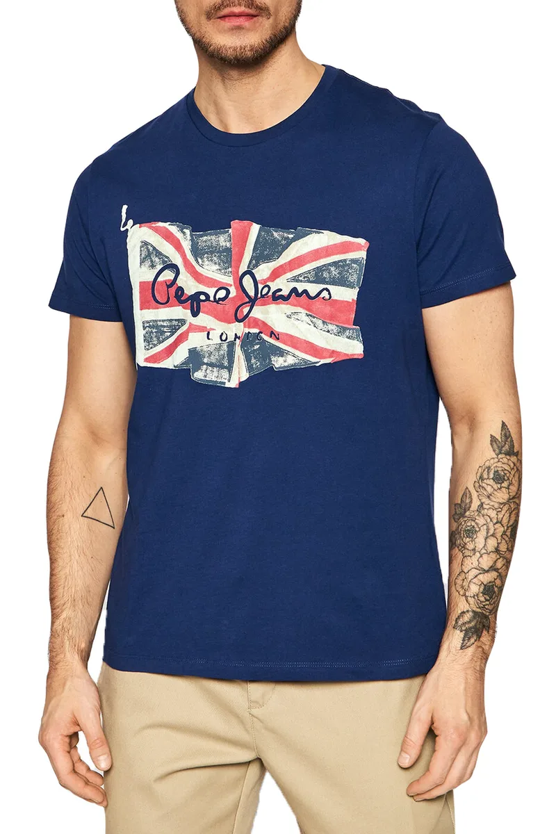 Μπλούζα Κοντομάνικη Pepe Jeans Flag Logo N PM508273-582 Ανδρικό