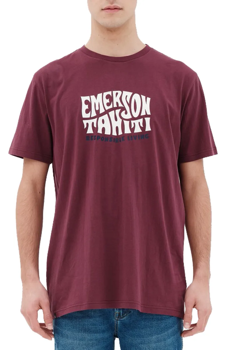 Μπλούζα Κοντομάνικη Emerson Με Λογότυπο 221.EM33.07-WINE Ανδρικό