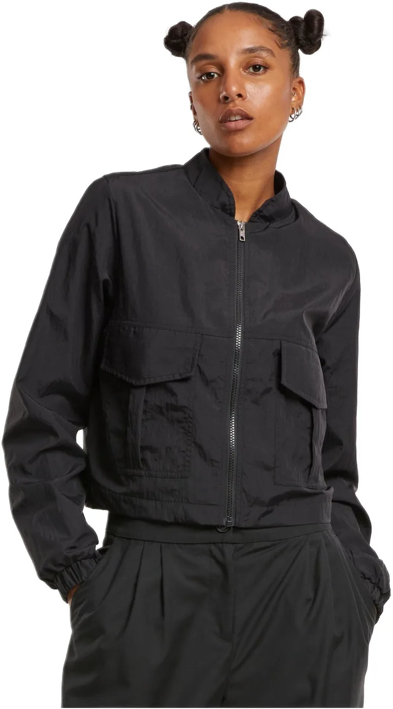 Ladies Short Crinkle Nylon Jacket Urban Classics TB7446-00007 black