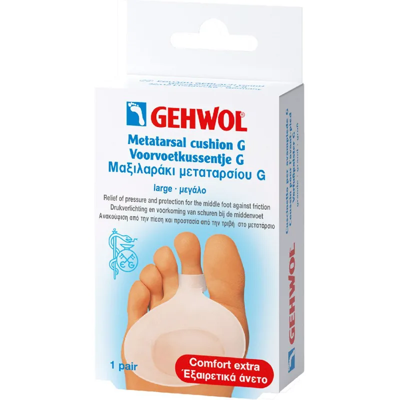 Gehwol Metatarsal G Pad Μαξιλαράκι Μεταταρσίου Ελαστικού Πολυμερής Γέλης για Προστασία του Εμπρόσθιου Τμήματος του Πέλματος από Τριβή & Πίεση 1 Ζευγάρι - Μεγάλο (L)