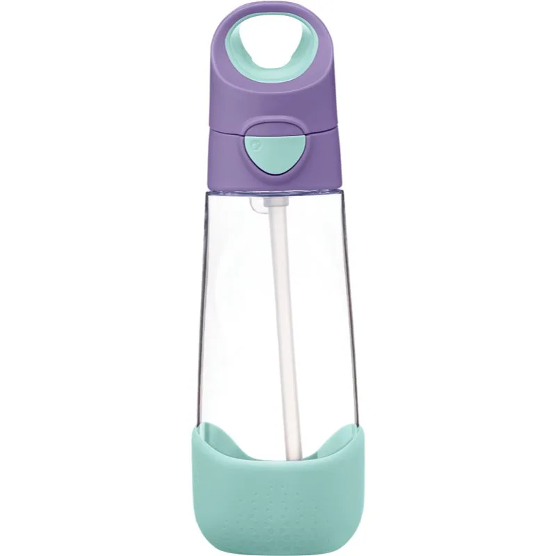 b.box Bottle with Straw μπουκάλι με καλαμάκι Lilac Pop 600 ml