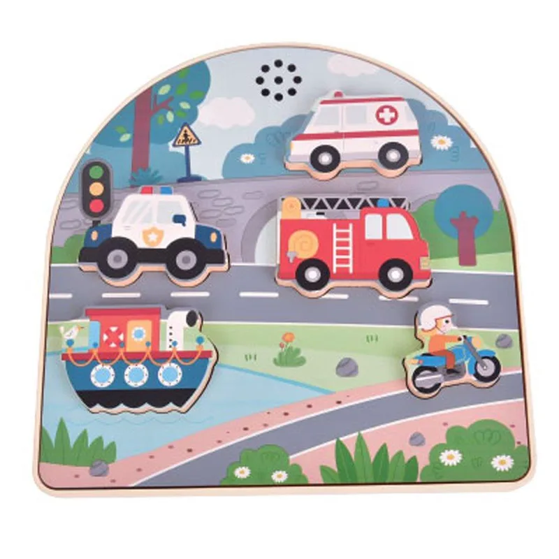 ΠΑΖΛ ΞΥΛΙΝΟ LUNA TOYS ΜΕ ΗXΟ ΟΧΗΜΑΤΑ 5ΤΜX. 21,5X2,6X21,5ΕΚ.