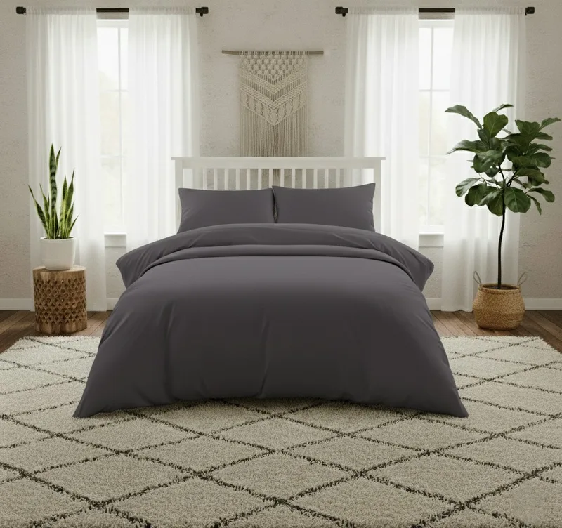 Σεντονι υπερδιπλο (λ) 160χ200+35 lavish satin dark grey