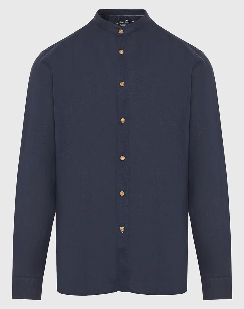 FUNKY BUDDHA Shirts FBM013-003-05-NAVY NavyBlue