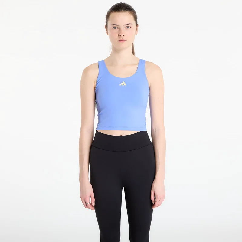 adidas 3 Stripes Studio All Me Light Support Tank Top Blue Fusion L