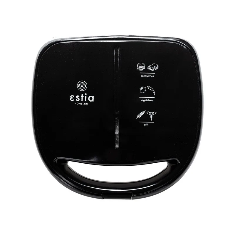 Estia Τοστιέρα Black & Inox 2 Θέσεων 850W Με Αποσπώμενες Αντικολλητικες Πλάκες