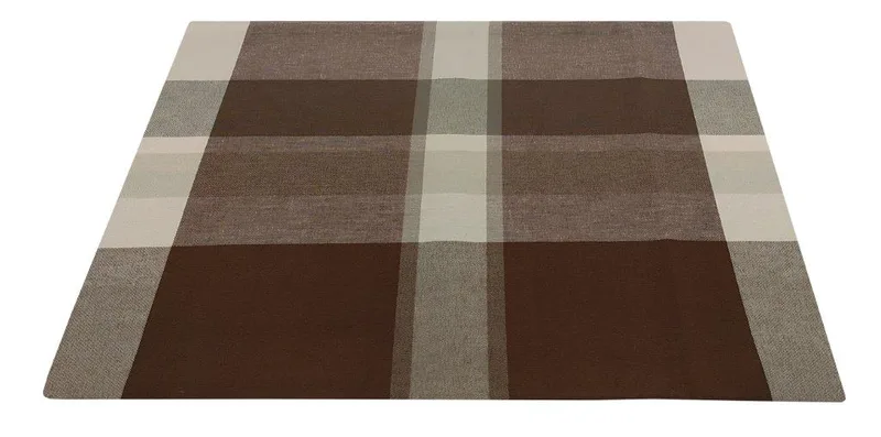Τραπεζομάντηλο-Λονέτα Υφαντό 140x140εκ. Καρό Brown-Μπεζ (Ύφασμα: 50% Cotton-50% Polyester, Χρώμα: Καφέ) - KOMVOS HOME - 7003833-5