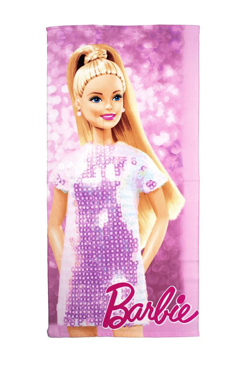 Πετσέτα Θαλάσσης Quick Dry Mattel Barbie 85 70X140 Ροζ 100% Microfiber