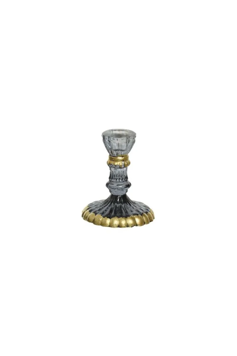 Κηροπηγιο Γυαλινο 10CM 9x9x10cm Γκρί Kaeming
