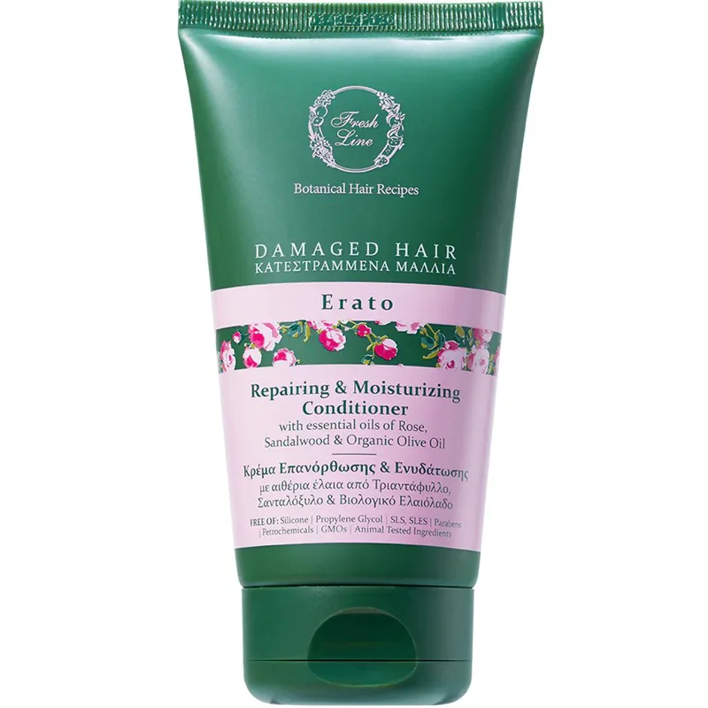 Fresh Line Botanical Hair Recipes Damaged Hair Erato Repairing & Moisturizing Conditioner Μαλακτική Κρέμα Επανόρθωσης & Ενυδάτωσης Ερατώ για Ταλαιπωρημένα Μαλλιά 150ml