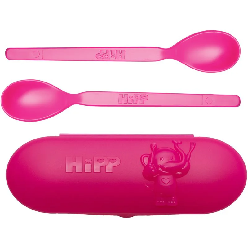 Hipp Spoons Set σετ φαγητού για ταξίδια Ροζ