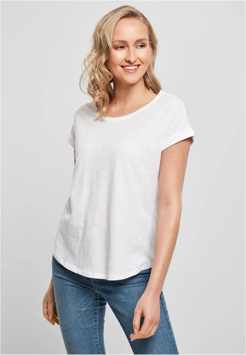 Γυναικείο T-Shirt Long Slub BY036 Build Your Brand White
