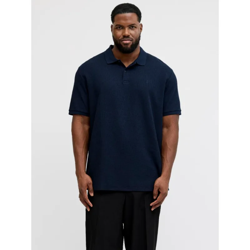Ελαστική Single Jersey μπλούζα "Austin Polo",της Jack&Jones - Navy Blazer