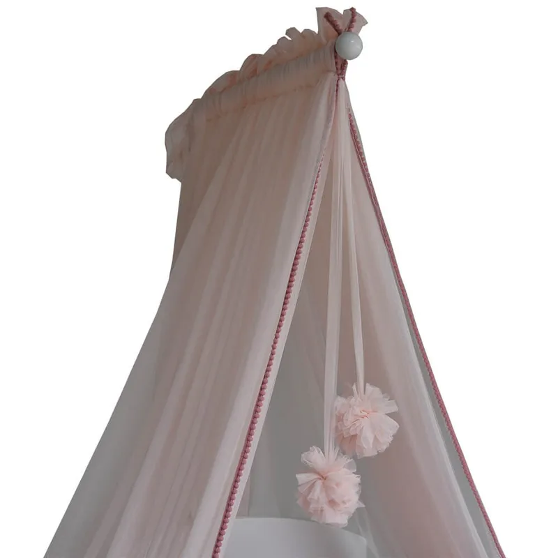 Κουνουπιέρα κρεβατιού με pom-pom Bebe Stars Ροζ 603-185